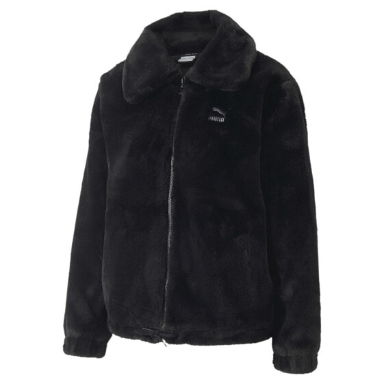 Puma Classics FullZip Jacket Womens Black Casual Athletic Outerwear 53569601