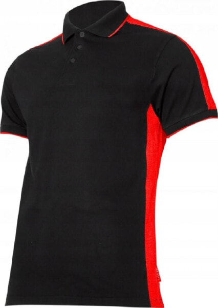 Lahti Pro Koszulka męska Polo 190g/m2 Czarno-czerwona r. XL