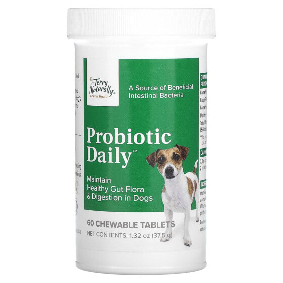 Terry Naturally, Probiotic Daily, для собак, 60 жевательных таблеток, 37,5 г (1,32 унции)