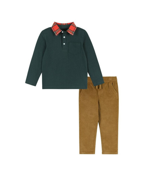 Toddler/Child Boys Heather Cream Holiday Polo Set