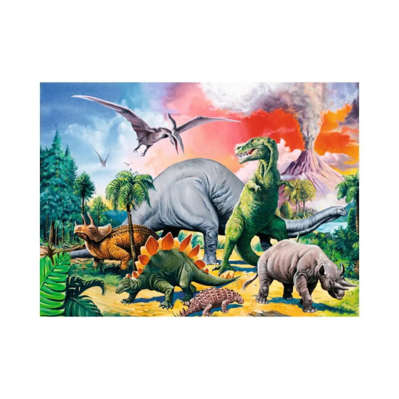 Puzzle Unter den Dinosauriern, 100 Teile