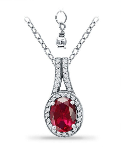 Giani Bernini created Ruby and Cubic Zirconia Halo Pendant