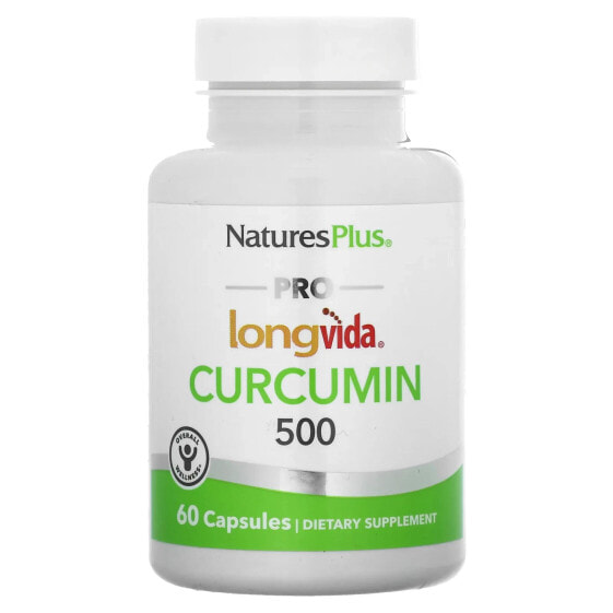 NaturesPlus, Pro Longvida, куркумин, 500 мг, 60 капсул
