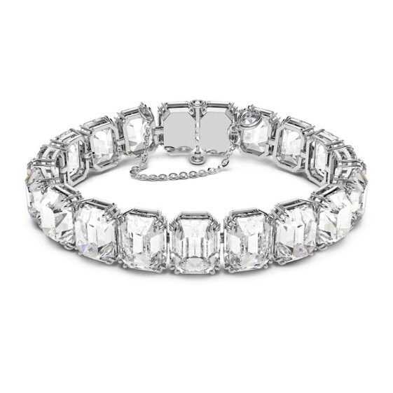 Серебристый женский браслет Swarovski Damen Millenia Armband Oktagon-Schliff, Белый, Родий 5618699