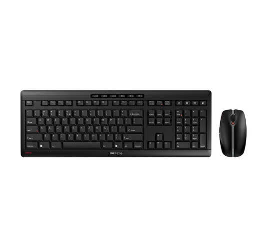 Cherry Stream Desktop Recharge - Full-size (100%) - RF Wireless - QWERTY - Black - Mouse included