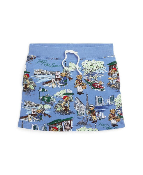 Toddler and Little Girls Polo Bear French Terry Skirt