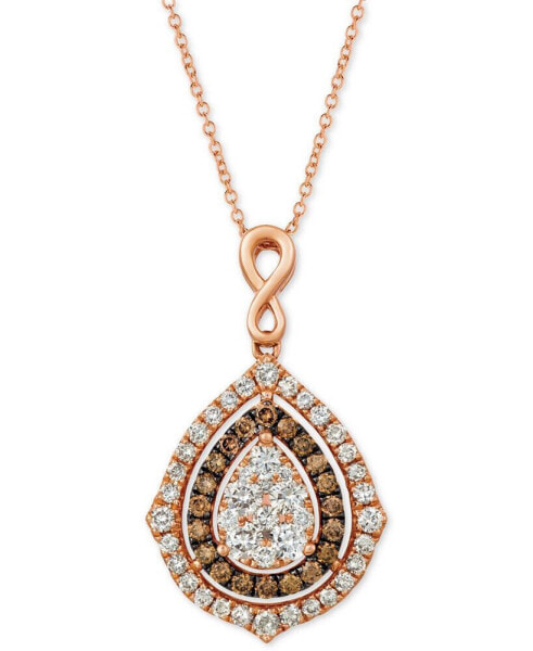 Le Vian nude Diamonds® & Chocolate Diamonds® Fancy 18" Pendant Necklace (1-5/8 ct. t.w.) in 14k Rose, Yellow or White Gold