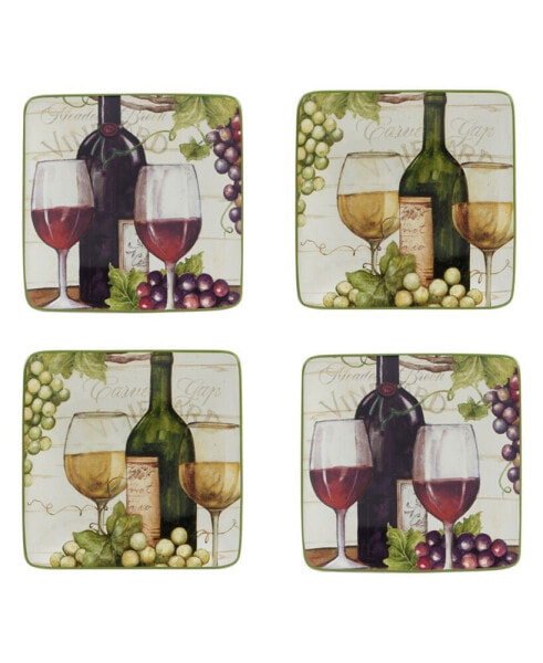 Meadow Brook Vineyard Set of 4 Canape Plates 6"