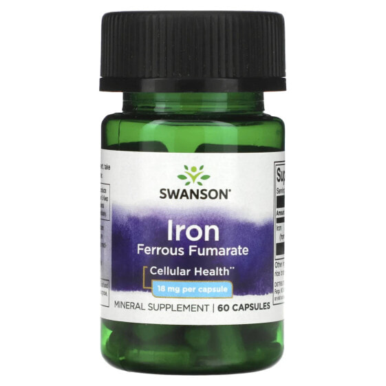 Iron Ferrous Fumarate, 18 mg, 60 Capsules