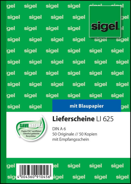 Файлы и папки Sigel LI625 - 100 листов - A6 - Зеленые - Розовые - Белые