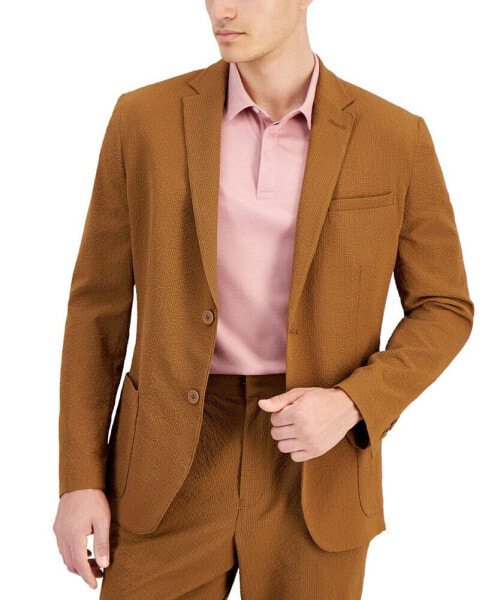 Men's Classic-Fit Textured Seersucker Suit Jacket, Created for Macy's