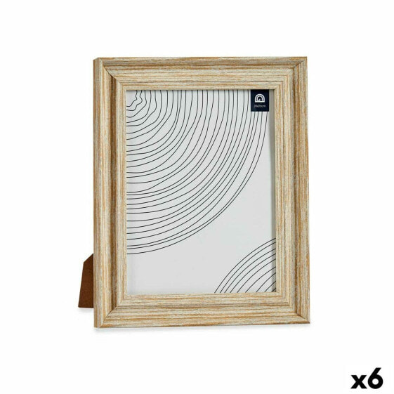 Фото рамка Стеклянный Позолоченный Деревянный Коричневый Пластик (26 x 2 x 31 cm) (6 штук)