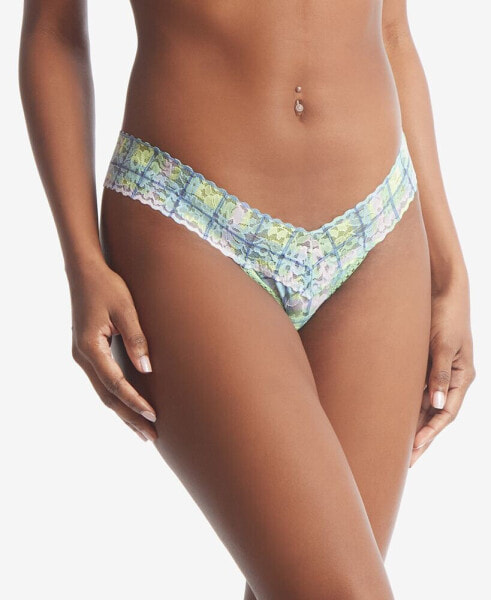 Women's Printed Daily Lace Low Rise Thong Underwear