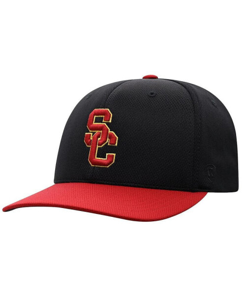 Men's Black, Cardinal USC Trojans Two-Tone Reflex Hybrid Tech Flex Hat