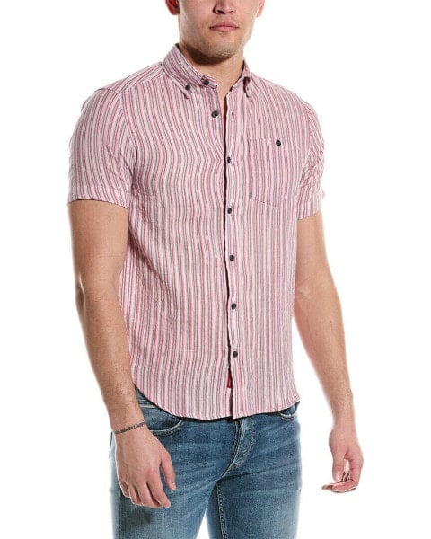 Report Collection Textured Stripe Shirt Men's