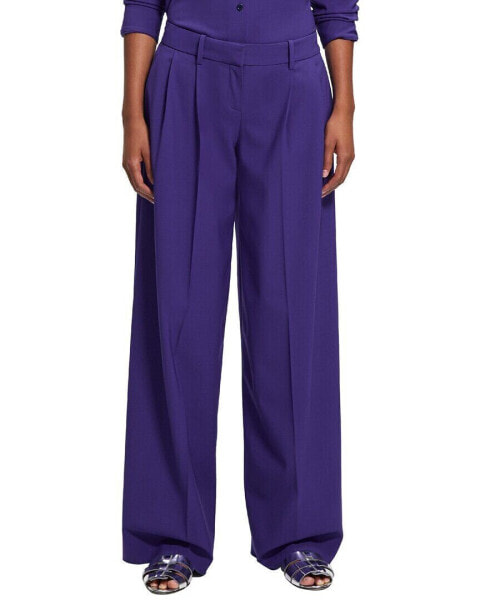Theory Low Rise Pleated Wool-Blend Pant Women's