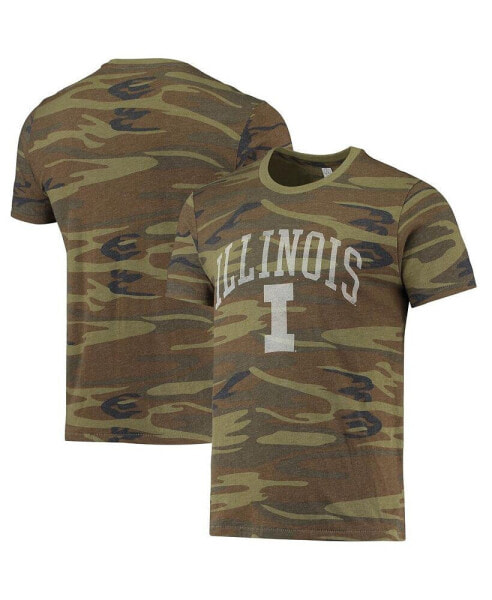 Men's Camo Illinois Fighting Illini Arch Logo Tri-Blend T-shirt