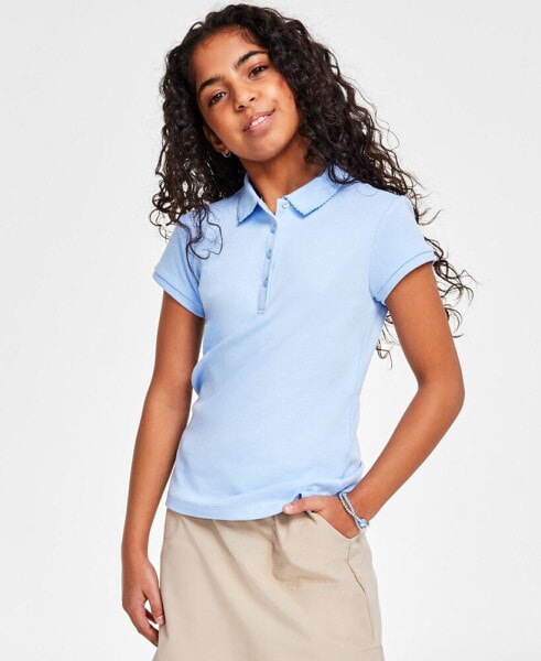 Big Girls Uniform Short Sleeve Interlock Polo Shirt