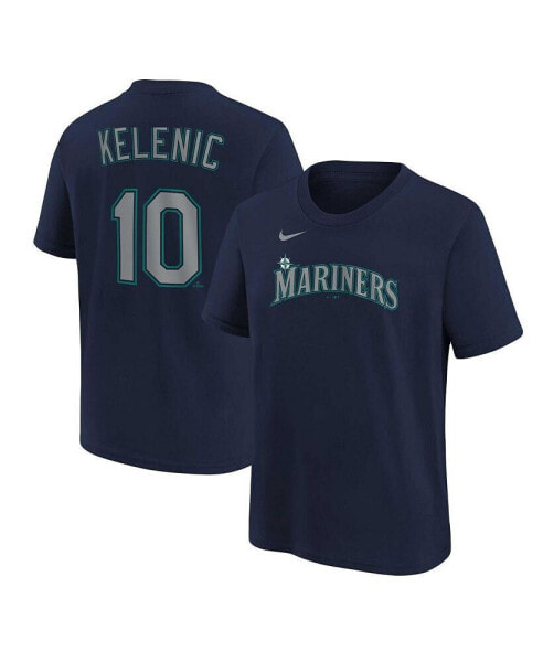 Big Boys Jarred Kelenic Navy Seattle Mariners Player Name and Number T-shirt