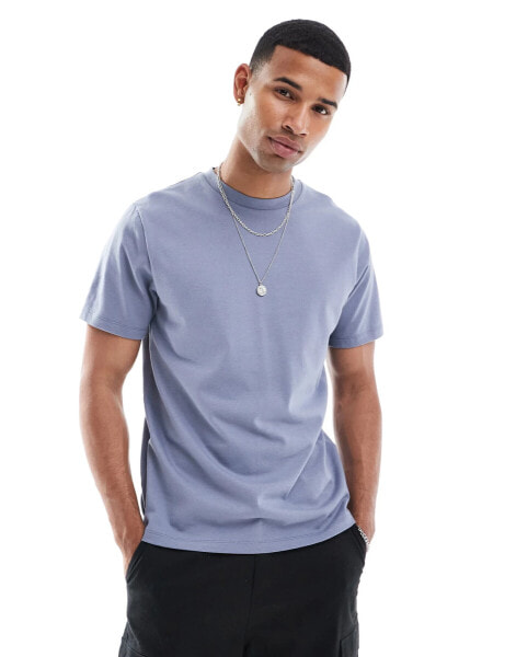 ASOS DESIGN essential heavyweight crew neck t-shirt 240gsm in dark grey