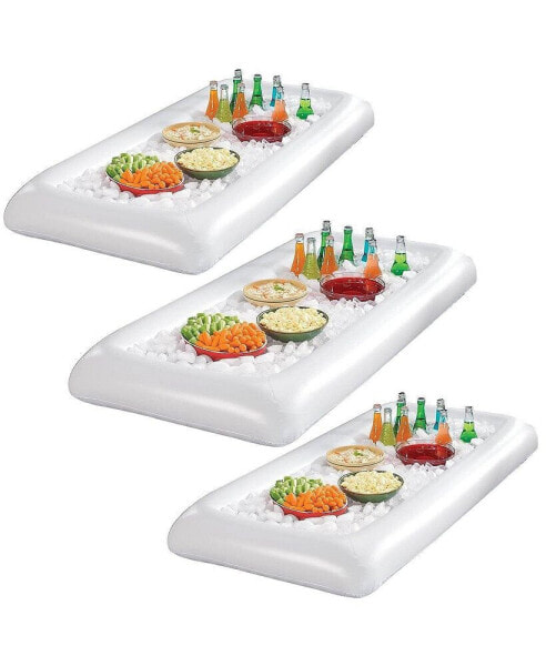 White Inflatable Serving Bar With Drain Plug 3 pack