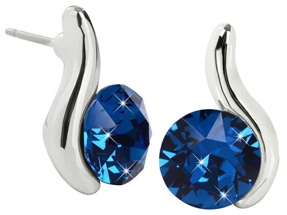 Elegant Chaton Wave Capri Blue earrings
