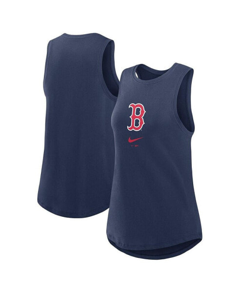 Women's Navy Boston Red Sox Legacy Icon High Neck Fashion Tank Top