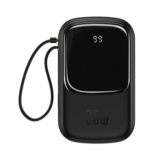 Внешний аккумулятор Baseus 20000mAh 20W QC-PD-SCP-FCP с кабелем Lightning для iPhone, цвет - черный