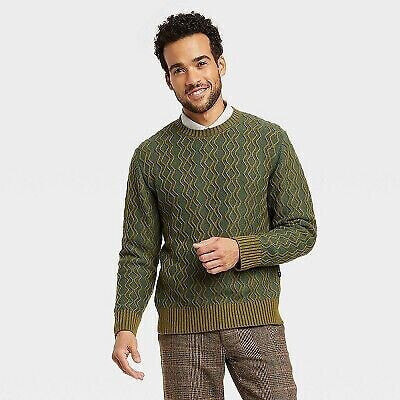 Houston White Adult Cable Pullover Sweater - Green S