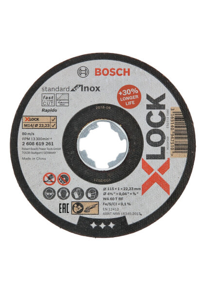 Bosch X-LOCK Standard for Inox 115 x 1 x 22,23 mm Trennscheibe gerade