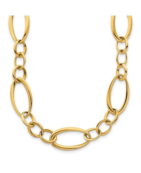 Diamond2Deal 18k Yellow Gold Oval Link Toggle Necklace