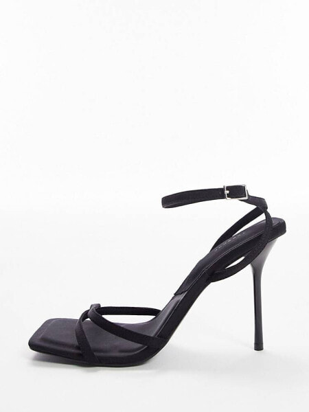 Topshop Dakota strappy heeled sandal in black