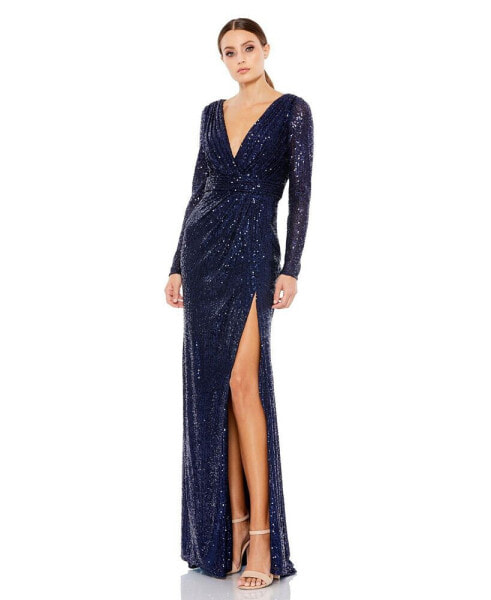 Women's Ieena Sequined Long Sleeve Gown