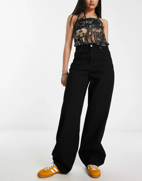 Dr Denim Donna straight leg trousers in black