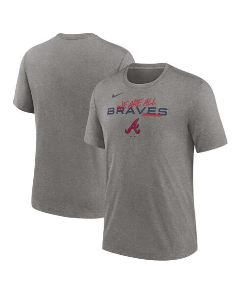 Men's Heather Charcoal Atlanta Braves We Are All Tri-Blend T-shirt