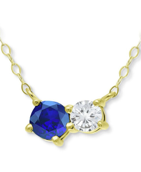 Giani Bernini lab-Grown Blue Sapphire & Cubic Zirconia Collar Necklace, 16" + 2" extender, Created for Macy's