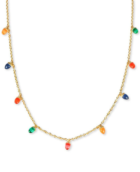 Gold-Tone Multicolor Lightbulb Strand Necklace, 36" + 3" extender, Created for Macy's