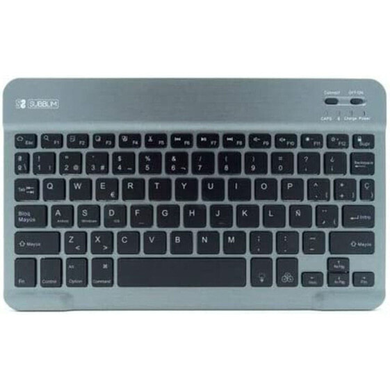 Bluetooth-клавиатура с подставкой для планшета Subblim SUB-KBT-SMBL31 Серый Разноцветный Испанская Qwerty QWERTY
