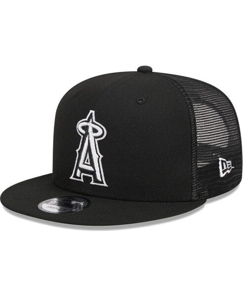 Men's Black Los Angeles Angels Trucker 9FIFTY Snapback Hat