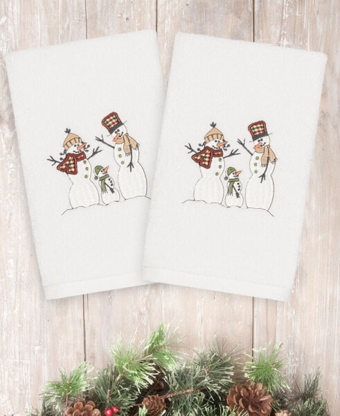 Christmas Snow Family 100% Turkish Cotton 2-Pc. Hand Towel Set