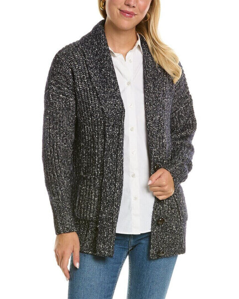 Autumn Cashmere Tweedy Shawl Alpaca & Wool-Blend Cardigan Women's Blue Xs