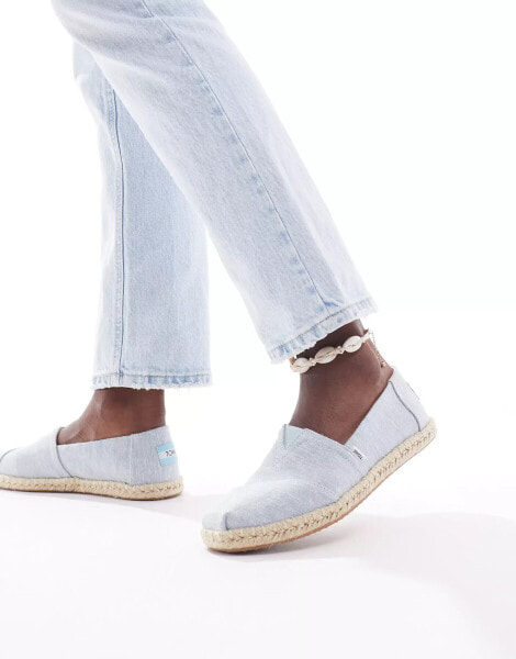 Toms alpargata rope espadrilles in light blue