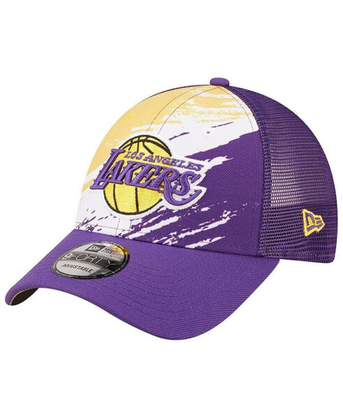 Бейсболка грузовик New Era мужская Los Angeles Lakers фиолетовая мраморная 9FORTY