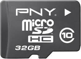 PNY HP microSDHC U1 - 32 GB - MicroSD - Class 10 - 20 MB/s - 15 MB/s - Black