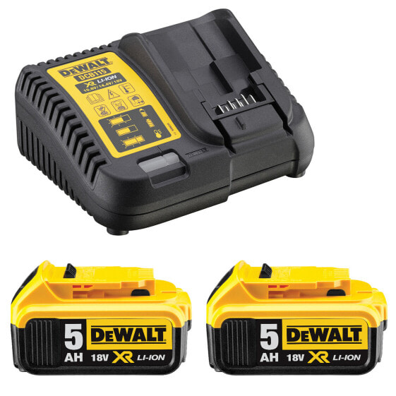 DeWalt Akku-Starter-Set 18V DCB115P2 mit 2x 5,0 Ah Akku + 1x Lader DCB115