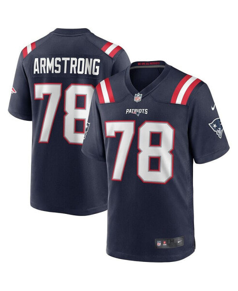 Men's Bruce Armstrong Navy New England Patriots Game Retired Player Jersey