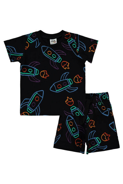 Комплект Civil Baby для мальчиков "Летний комплект с шортами" 6-18 месяцев черный
