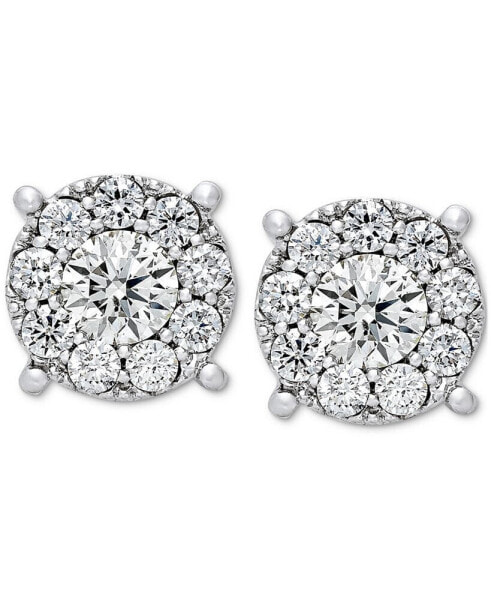 Серьги Macy's Diamond Halo Stud  (1 ct tw)