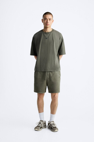 Faded jogger bermuda shorts