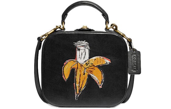Сумка Coach x Basquiat Square Bag 18 "Граффити" черная